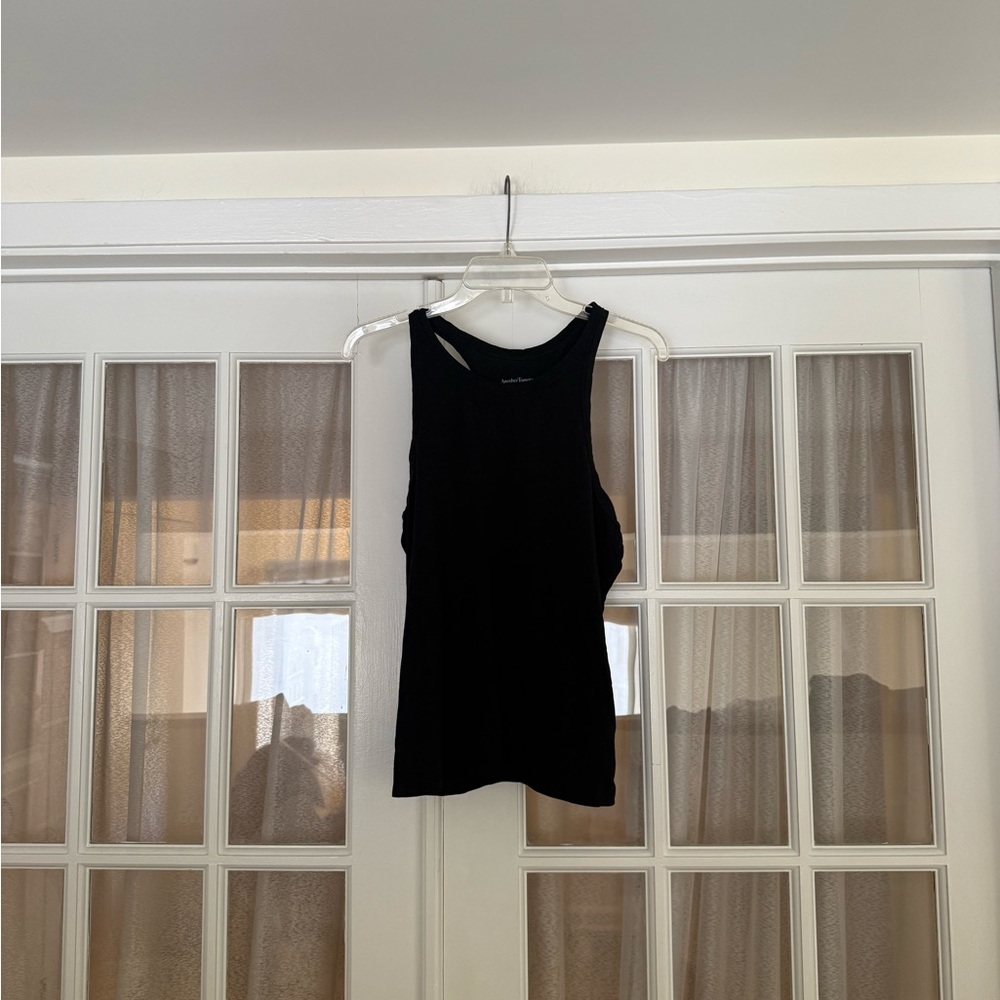 Another Tomorrow Black Sleeveless Racerback Tank Top